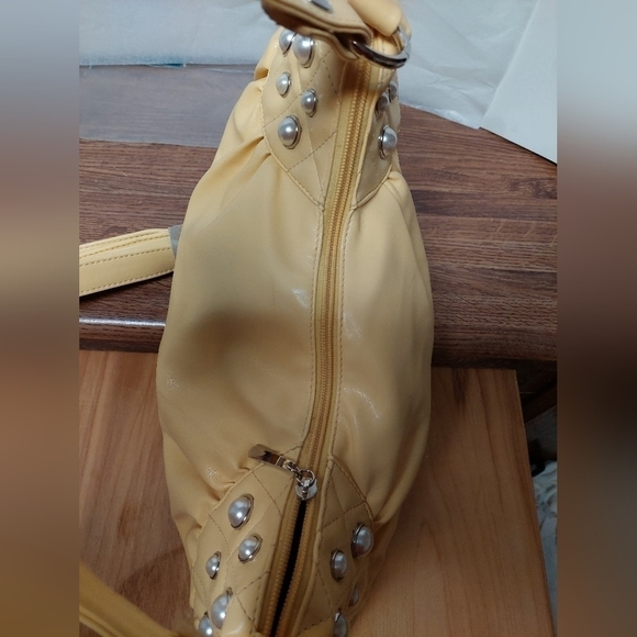 Gerolamo Soft Butter Yellow Dumpling  with Pearl Accents Bag - Picture 8 of 16